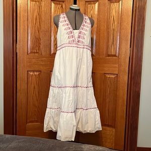 Anthropologie Akemi +Kin Selina dress. White cotton, sz 12, NWT